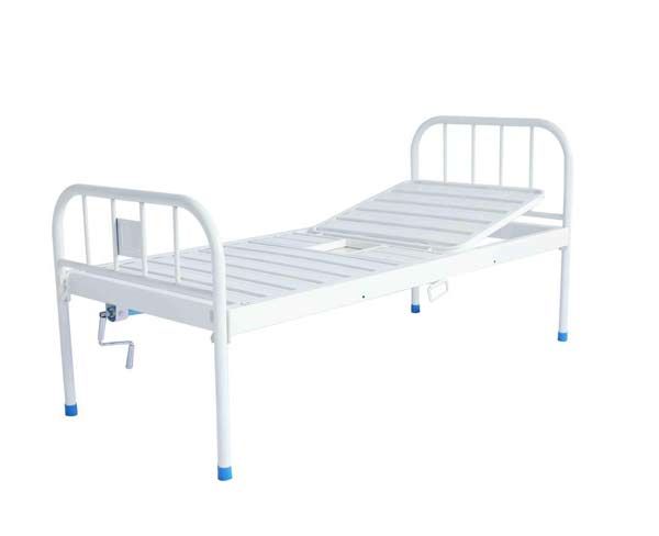 E22A鋼制噴塑單搖便孔護(hù)理床  (條式床面、便孔）